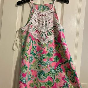 lily pulitzer laced halter flowy dress